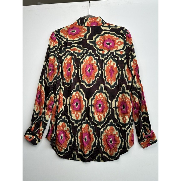 Finley Monica Medallion Print Button Up Blouse Top Shirt Women's Size XS Viscose - Picture 6 of 10